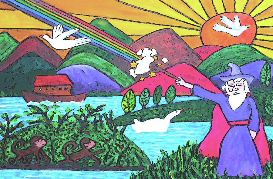 Rainbow Wizardry Drawing by Monica Engeler