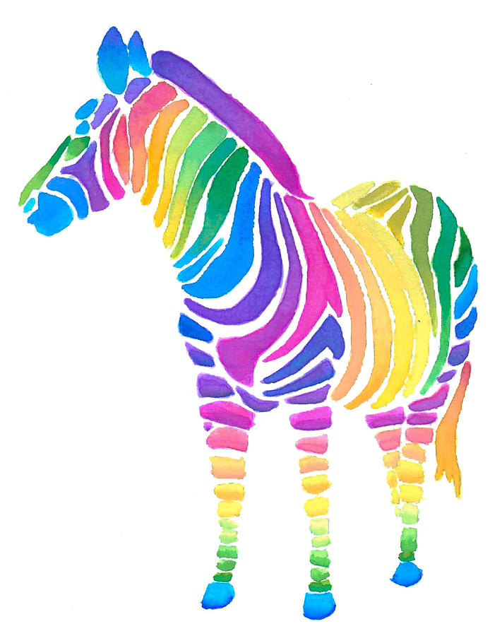 Abstract Painting - Rainbow Zebra by Sarah Krafft