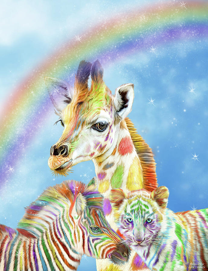 Rainbow Zoo Mixed Media by Carol Cavalaris