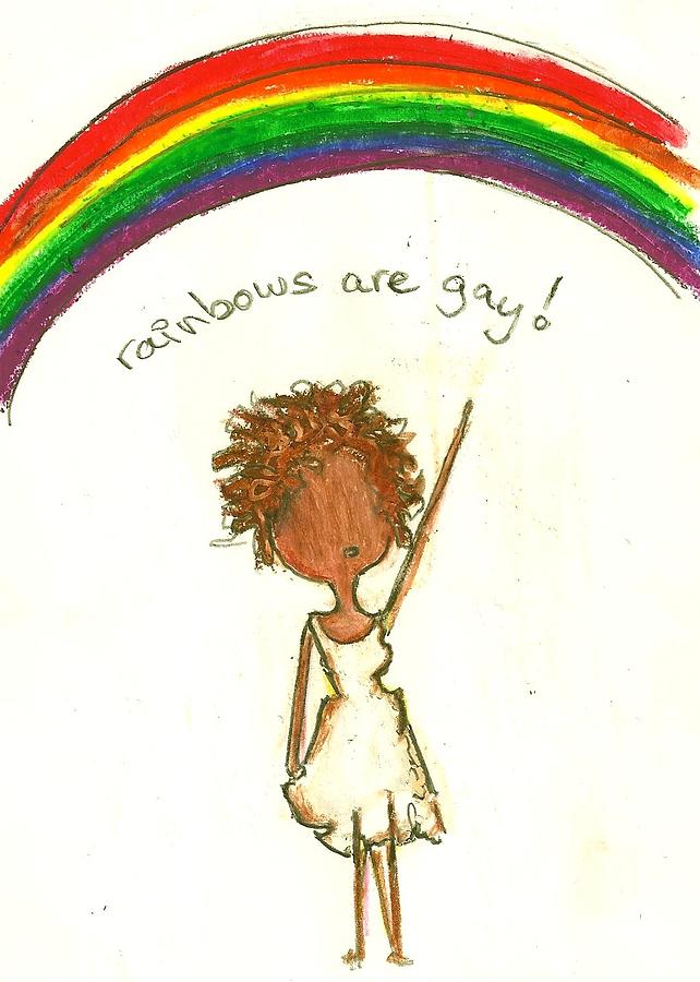 Rainbows are Gay Drawing by Ricky Sencion