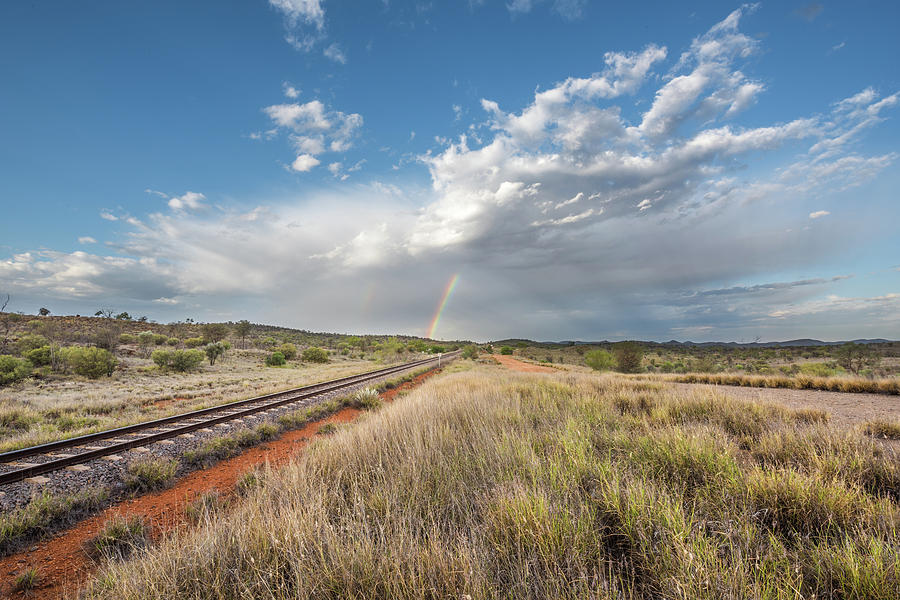 Rainbows Over Ghan Tracks Photograph