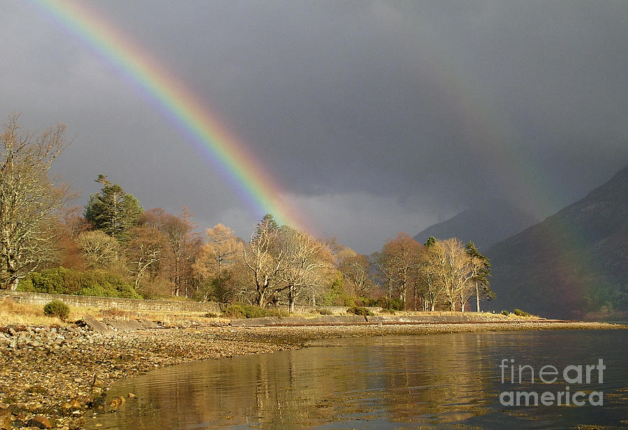 Double Rainbow - Loch Leven - Argyll - Scotland Photograph by Phil Banks