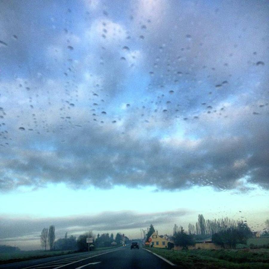Transportation Photograph - Raindrops And Clouds #clouds by Emmanuel Varnas