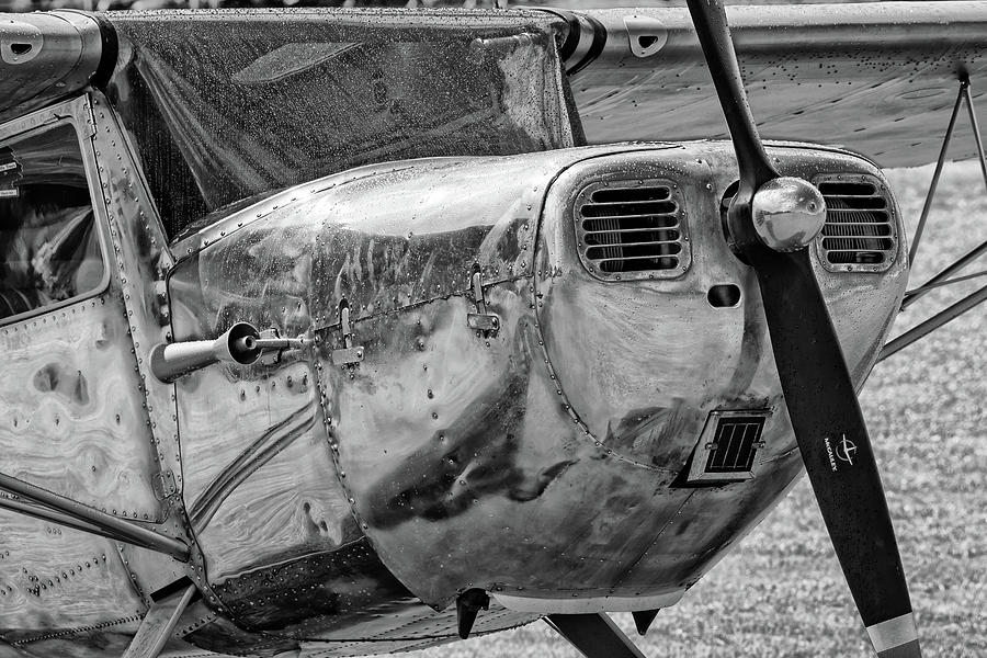 Raindrops on a Black and White Cessna - 2018 Christopher Buff, www.Aviationbuff. Photograph by Chris Buff