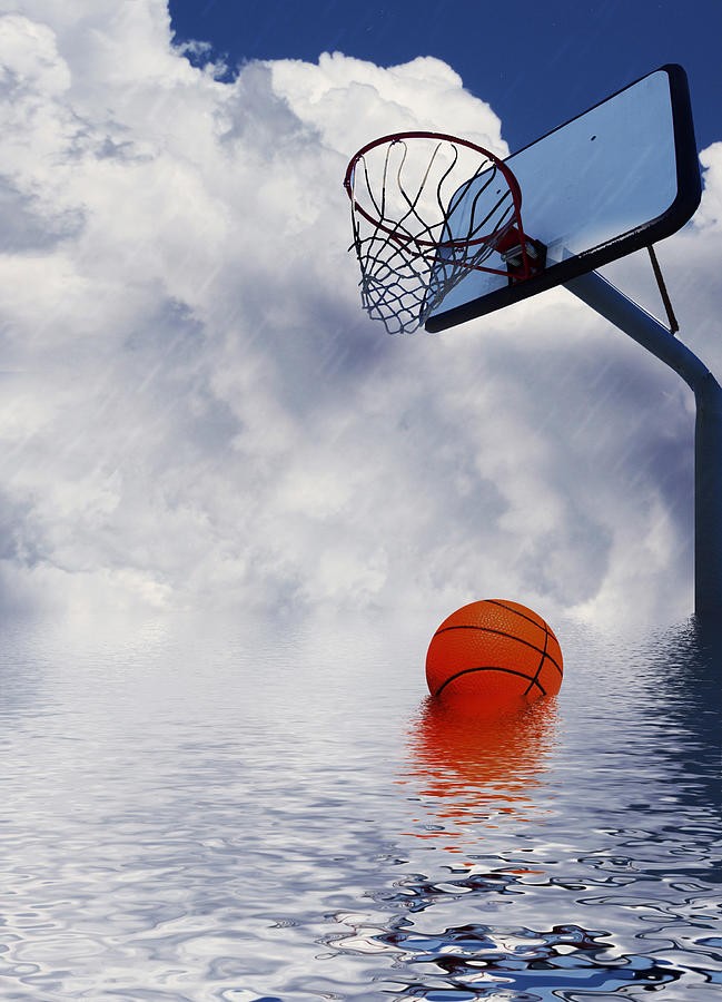 Basketball Digital Art - Rained Out Game by Gravityx9   Designs