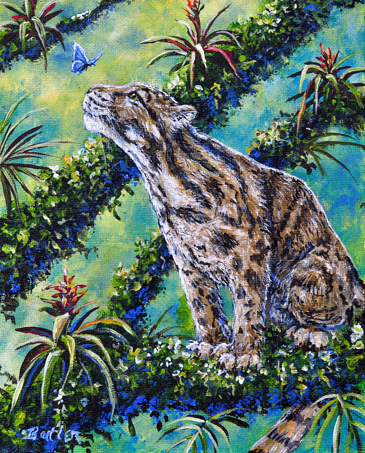 Rainforest Encounter Painting by Gail Butler