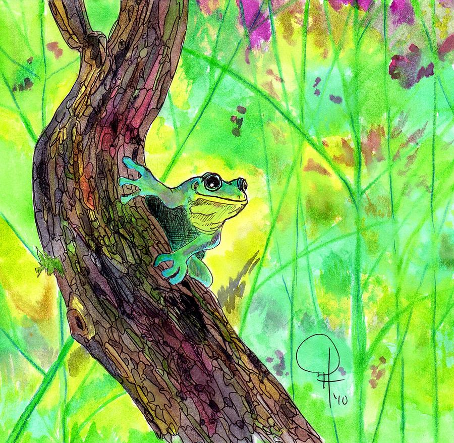 Rainforest Frog Painting by Doug Hiser | Fine Art America