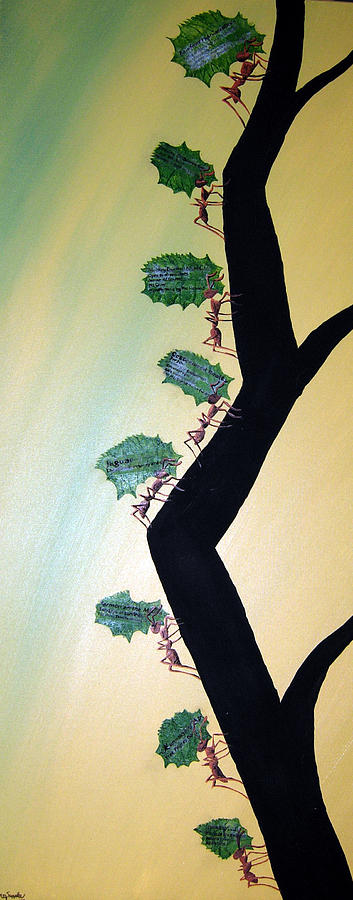 Ant Mixed Media - Rainforest Information Superhighway by Sharon Supplee