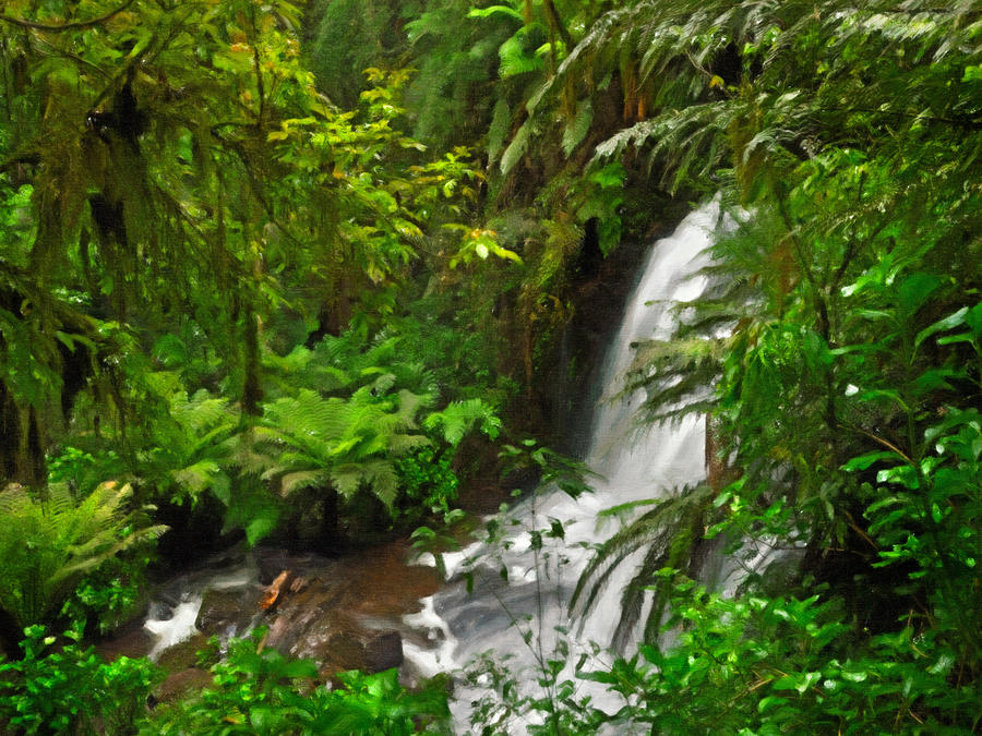 Rainforest Waterfall Digital Art by Dale Jackson