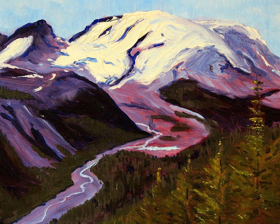 Rainier Painting by Nancy Merkle