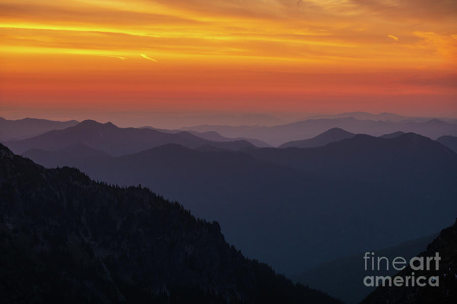 Mount Rainier National Park Photograph - Rainier National Park Sunset Layers by Mike Reid