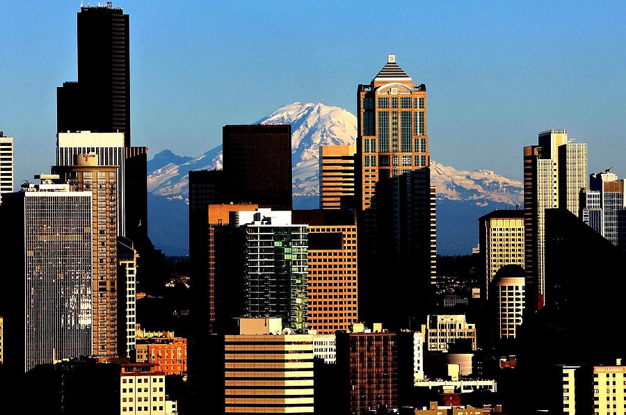 Seattle Photograph - Rainier Rising by Benjamin Yeager