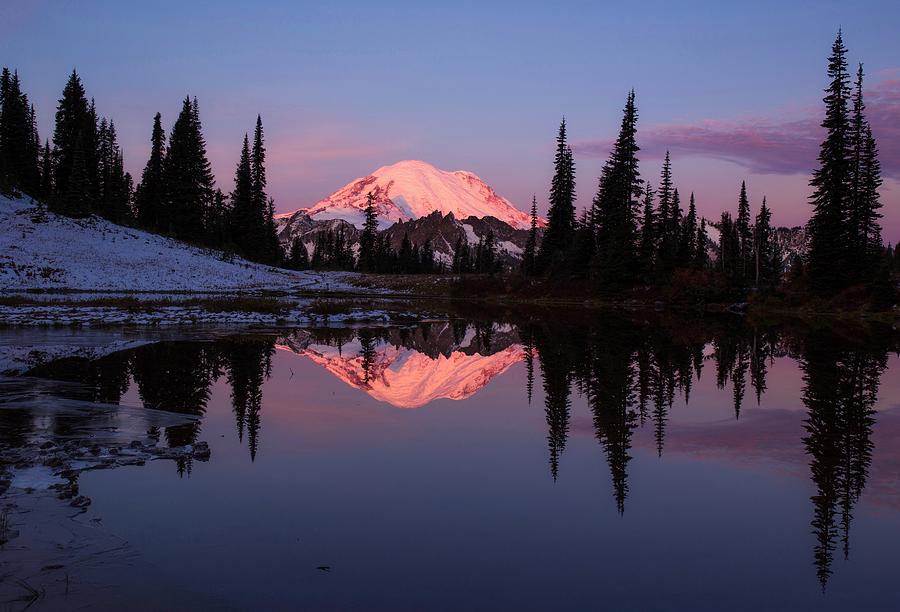 Rainier sunrise Photograph by Lynn Hopwood - Fine Art America