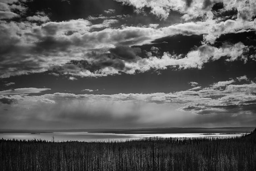 Raining at Yellowstone Lake Photograph by Jason Moynihan