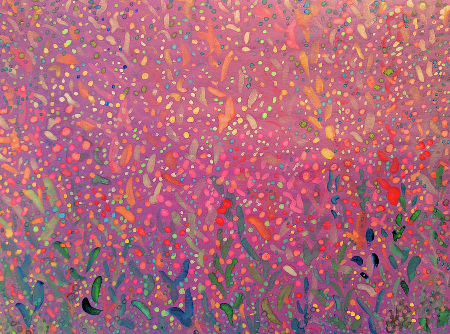 Flower Painting - Raining Flowers In Color by Emily Perry