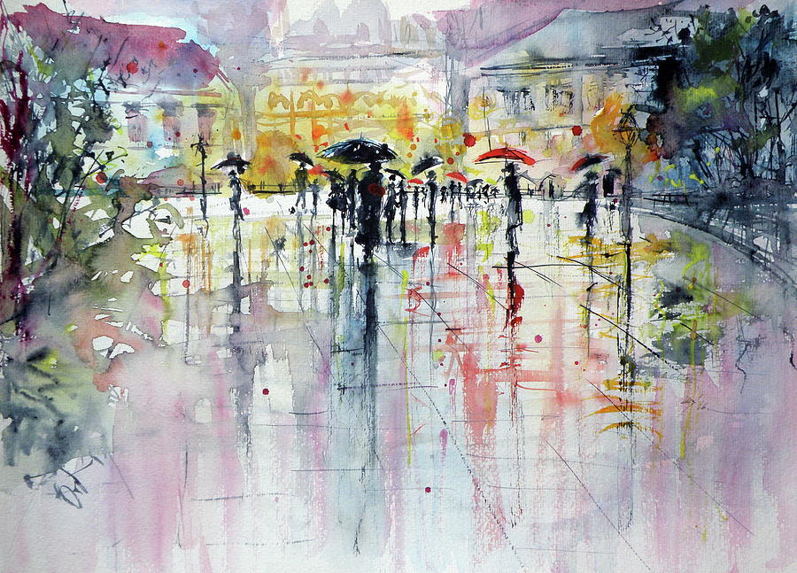 Raining Painting by Kovacs Anna Brigitta