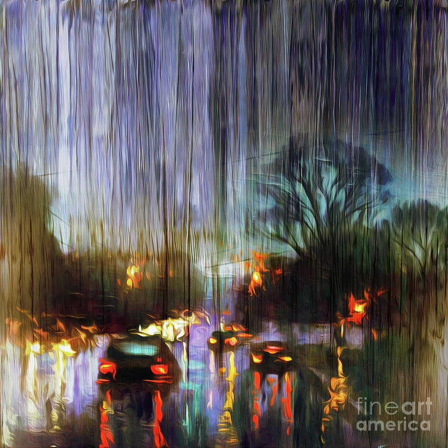 Raining on road  Painting by Gull G