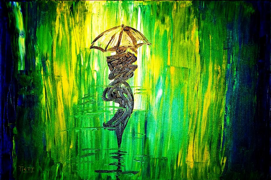 Rainning Green Painting by Piety Dsilva
