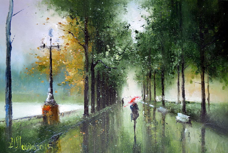 Rainy Autumn Painting by Igor Medvedev