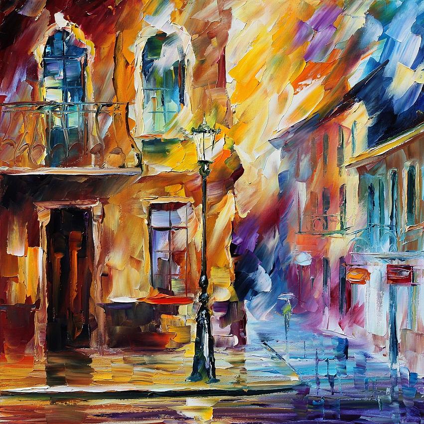 Rainy City Painting by Leonid Afremov | Fine Art America