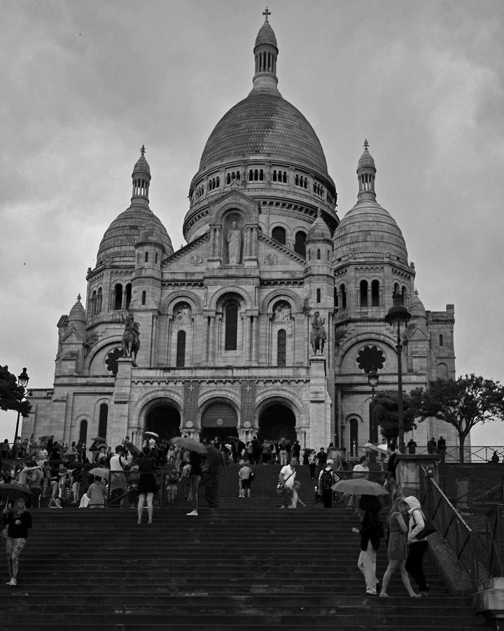 Rainy day at the Sacre Coeur in Paris, France Photograph by Toby McGuire