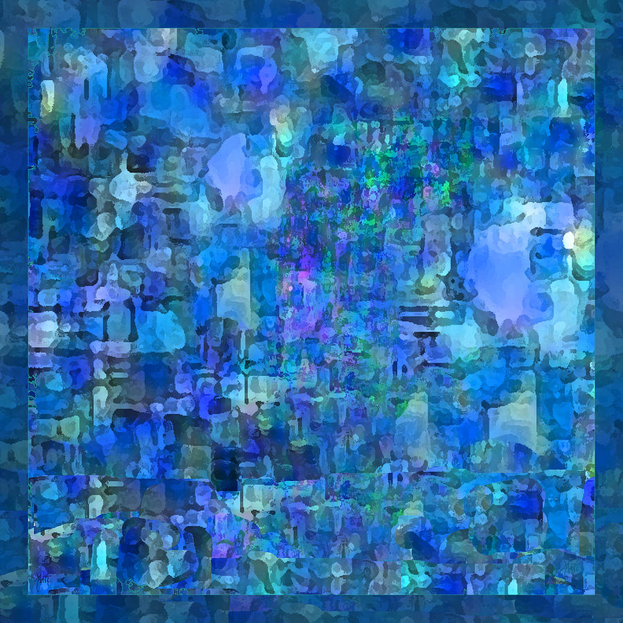 Abstract Mixed Media - Rainy Day Blue Abstract by Michele Avanti