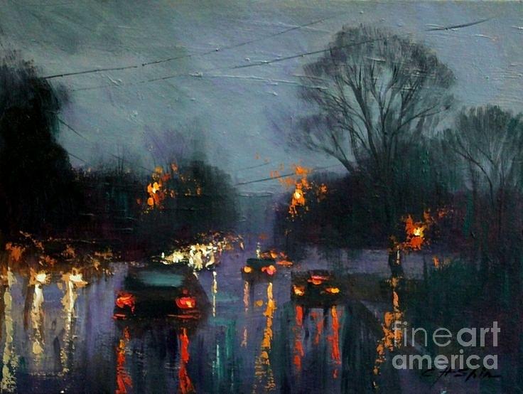 A Rainy Day in New York Painting by Chin h Shin