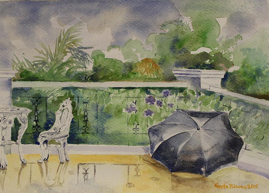 Umbrella Painting - Rainy Day by Geeta Yerra