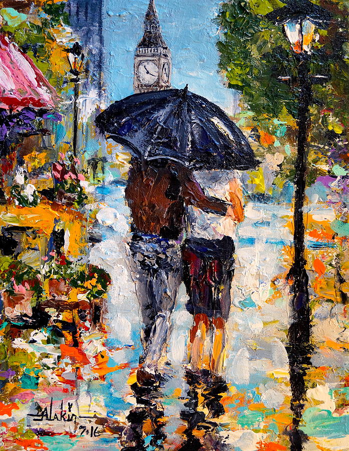 Rainy Day in Olde London Town Painting by Alan Lakin