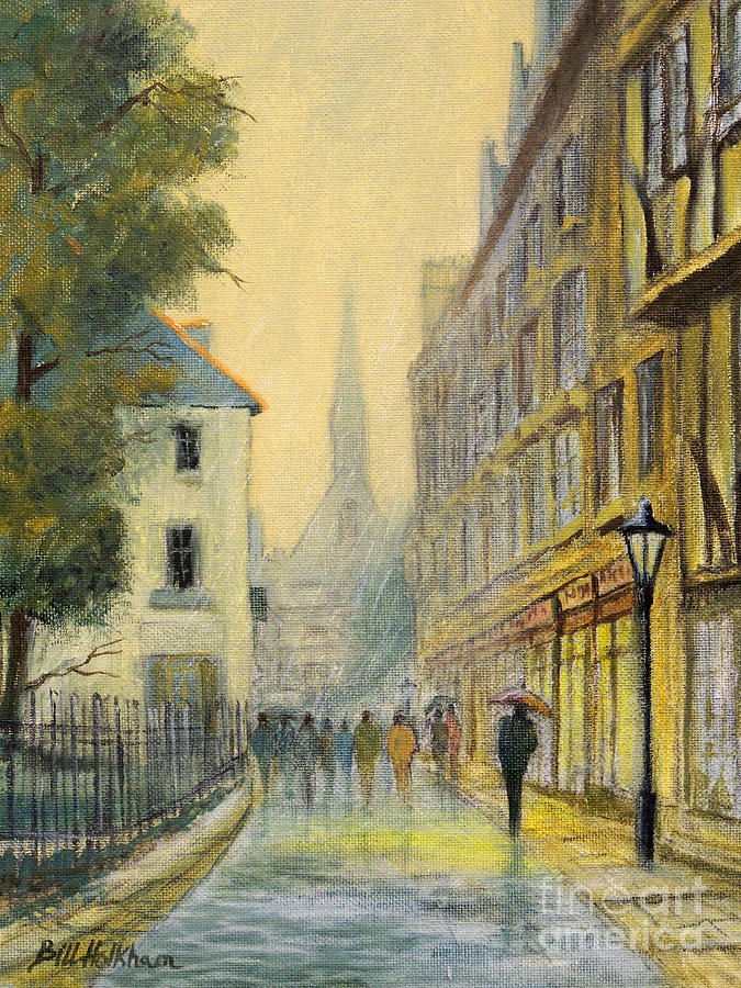Rainy Day In Oxford Painting by Bill Holkham