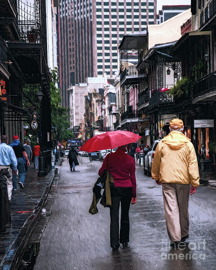 Rainy Day New Orleans - Painted Photograph