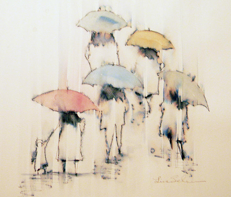 Umbrella Painting - Rainy Day No. 28 by Lisa Schorr