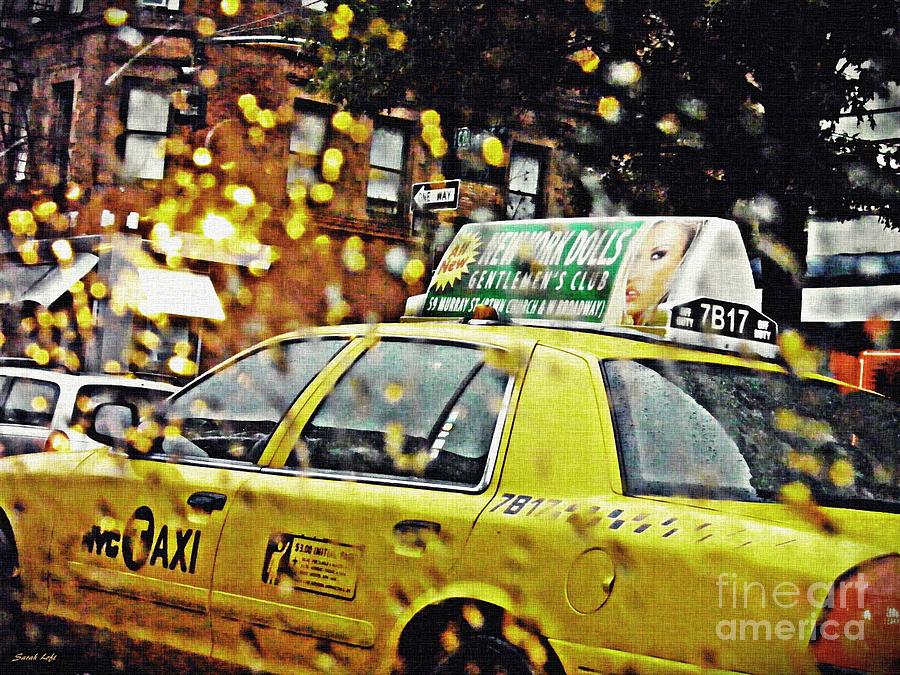 Car Photograph - Rainy Day NYC by Sarah Loft