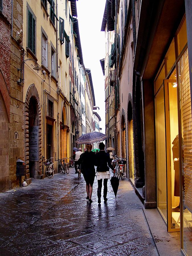 Rainy day Shopping in Italy 2 Photograph by Nancy Bradley