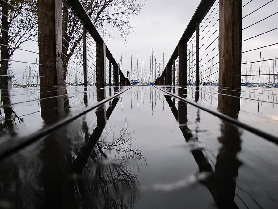 Rainy Day Walkway At The Marina Photograph by John King I I I
