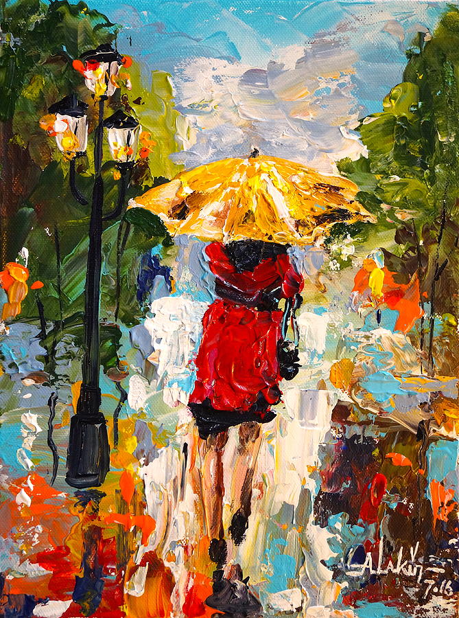 Rainy Days Painting by Alan Lakin