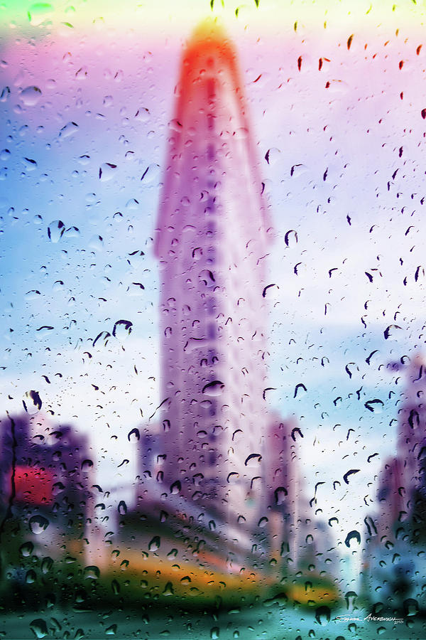 Rainy days in New York - The Flatiron  Digital Art by Serge Averbukh
