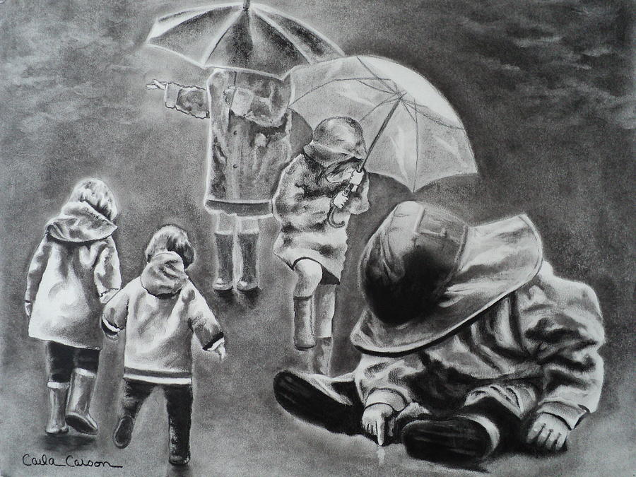 Rain Drawing - Rainy Daze by Carla Carson