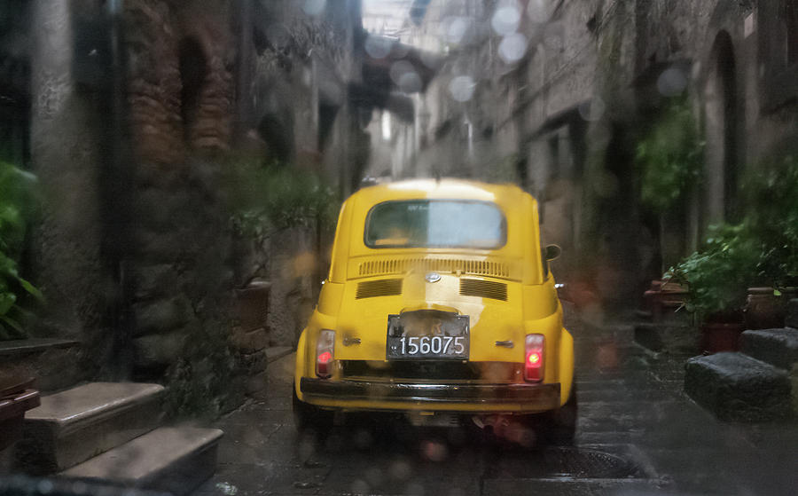 Rainy Fiat Parade, Italy Photograph by Kathleen McGinley