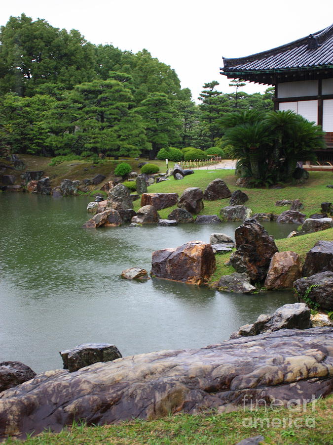 Rainy Japanese Garden Pond Photograph by Carol Groenen