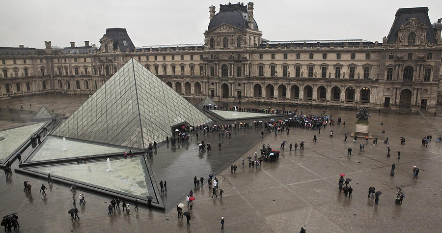 Louvre Photograph - Rainy Louvre by Jonathan Ellison