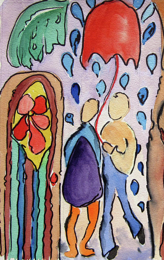 Umbrella Painting - Rainy Mondays by Suzanne Stofer