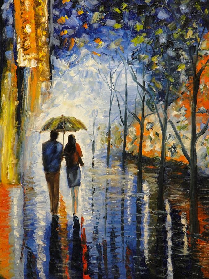 Rainy Night Painting by Charles Vaughn
