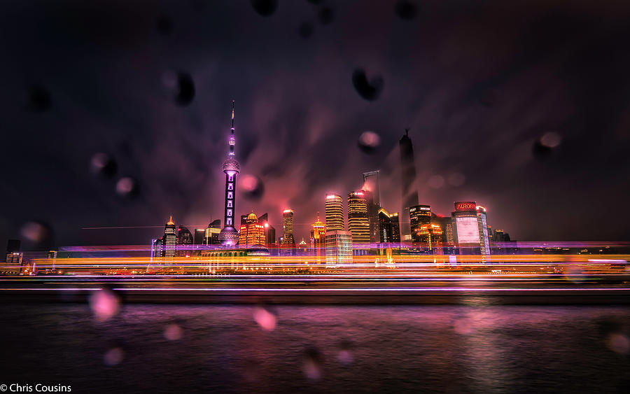 Rainy Night in Shanghai Photograph by Chris Cousins