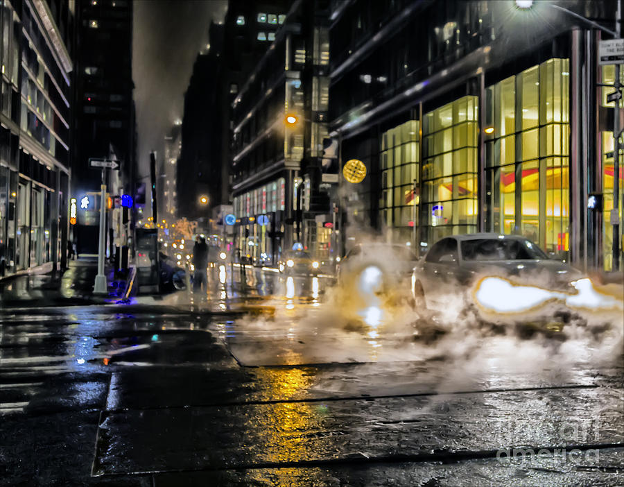 Rainy Night NYC Photograph by Robert Ullmann