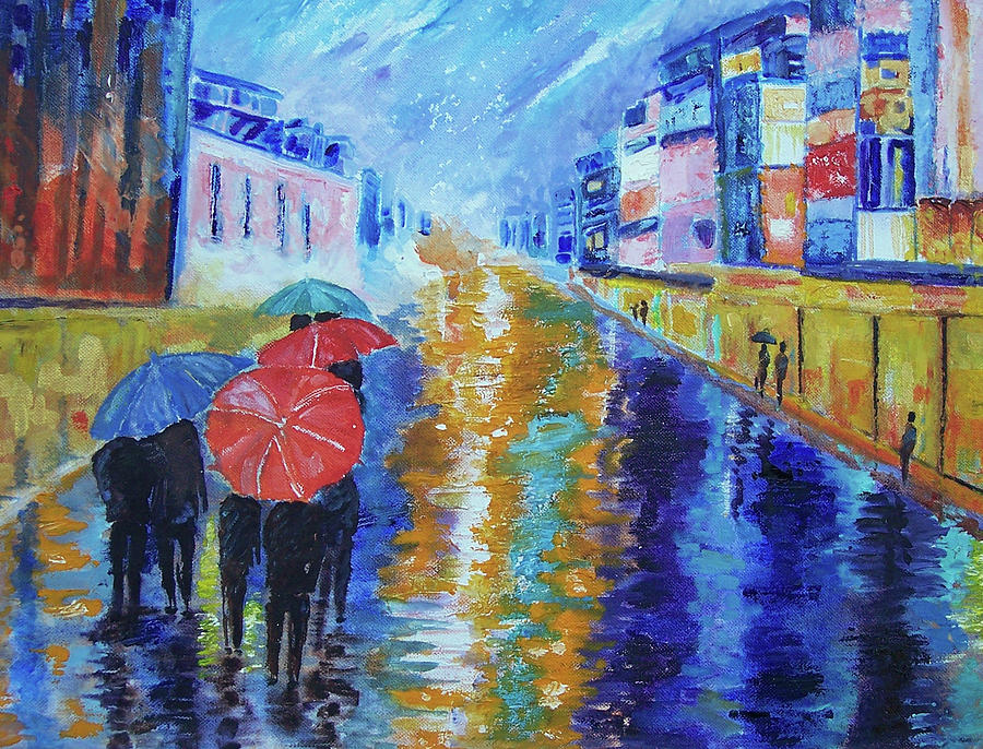 Rainy Walk 2016 Painting by Robert Gross - Fine Art America