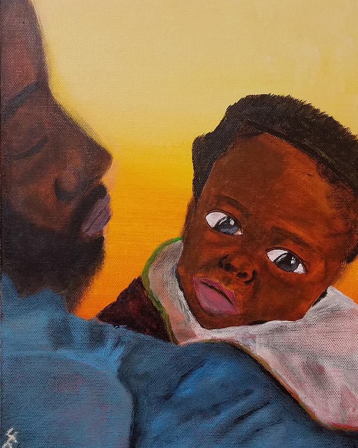 Father Painting - Raising a King by Jerel Ferguson