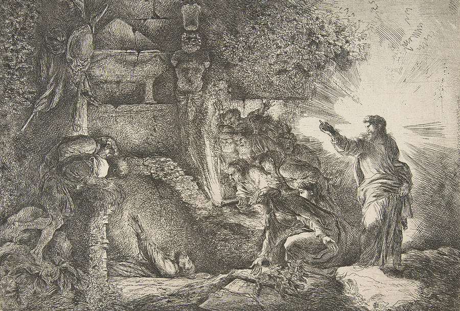 Raising of Lazarus Relief by Giovanni Benedetto Castiglione