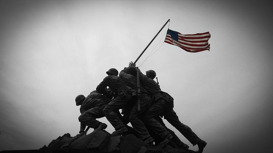 Flag Photograph - Raising The Flag by Kevin D Davis