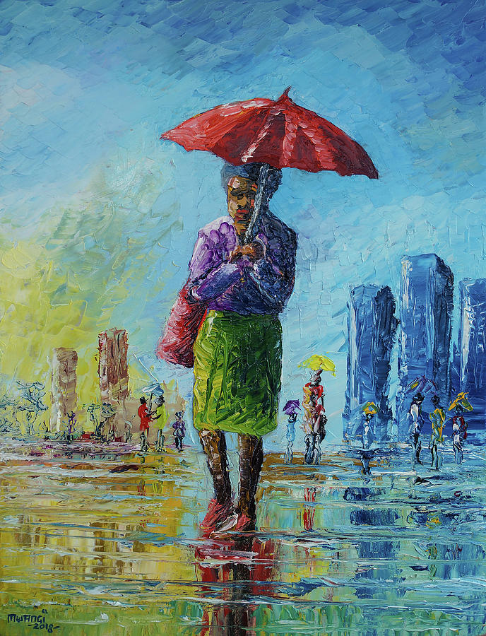 Rainy Day Painting by Anthony Mwangi
